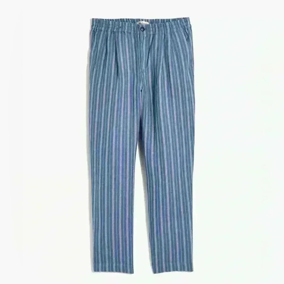 Madewell Linen-Blend Track Trousers in Stripe - Picture 2 of 5
